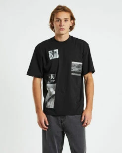 Calvin Klein Multi Landscape Graphic Short Sleeve T-Shirt Black -Insight Shop 5 18900