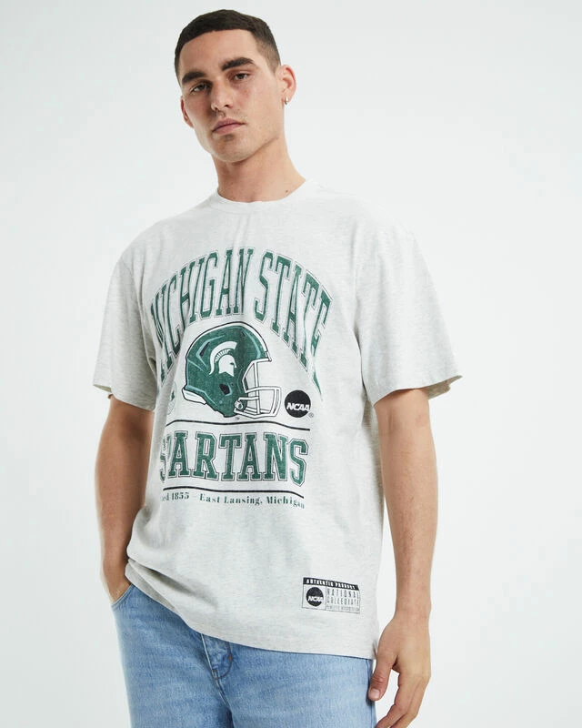 Vintage Champs Michigan State T-Shirt Silver Marle 7 Vintage Champs Michigan State T-Shirt Silver Marle - Image 5