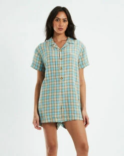 Afends Hemp Playsuit Tan Check 12 Afends Hemp Playsuit Tan Check -Insight Shop 5 20101