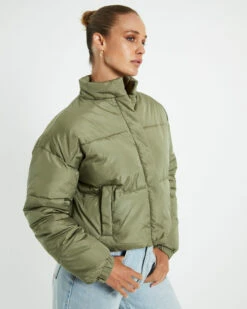 Casey Cropped Puffer Jacket Sage Green 12 Casey Cropped Puffer Jacket Sage Green -Insight Shop 5 20286