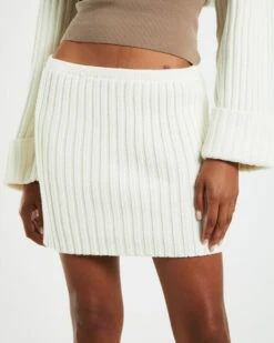 Anisha Chunky Knit Mini Skirt Cream -Insight Shop 5 22387