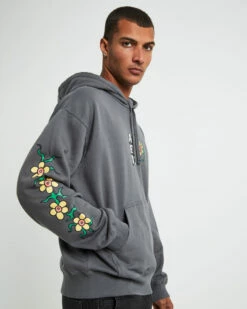 Afends Flowerbed Recycled Pull On Hoodie Steel Grey -Insight Shop 5 22411