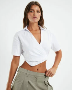 Peps Poplin Twist Shirt White -Insight Shop 5 24152