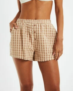 Brodi Gingham Shorts Brown 12 Brodi Gingham Shorts Brown -Insight Shop 5 24158