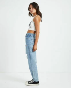 Wolf Dreamscape Crop Rib Tank Top Vintage White -Insight Shop 5 24603