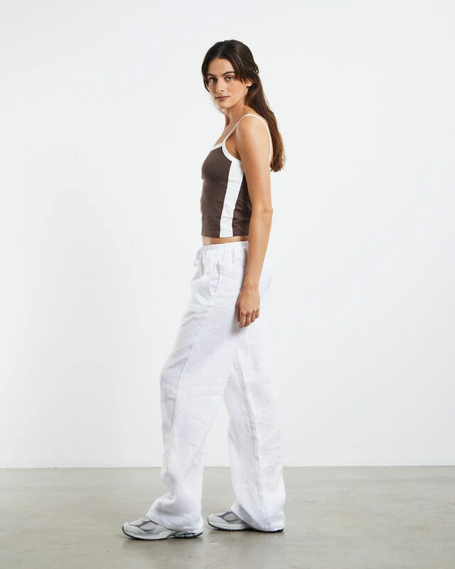 Ellie Contrast Tank Top Chocolate Brown 7 Ellie Contrast Tank Top Chocolate Brown - Image 5