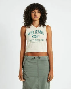 BDG Urban Outfitters BDG Varsity Vest Singlet Cream -Insight Shop 5 25232