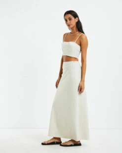 Delilah Linen Bandeau Top Oat Marle 12 Delilah Linen Bandeau Top Oat Marle -Insight Shop 5 25640