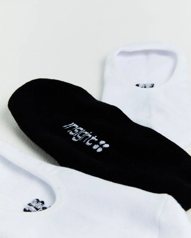 Insight Core Unisex Invisible Socks 3 Pack White/Black 7 Insight Core Unisex Invisible Socks 3 Pack White/Black - Image 5