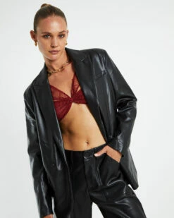 Kylie Boxy PU Blazer Black -Insight Shop 5 26173