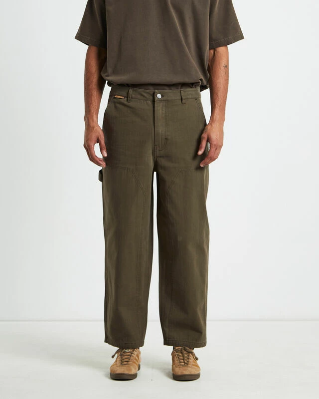 Herringbone Double Knee Pants Taupe 7 Herringbone Double Knee Pants Taupe - Image 5