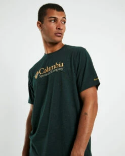 Columbia Retro Logo Short Sleeve T-Shirt Spurce Heather Green -Insight Shop 5 27428