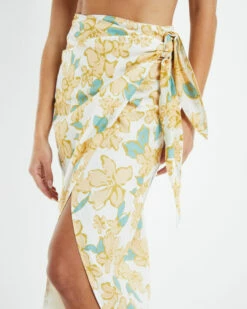 Amalfi Floral Sarong Wrap Midi Skirt Yellow 12 Amalfi Floral Sarong Wrap Midi Skirt Yellow -Insight Shop 5 27628