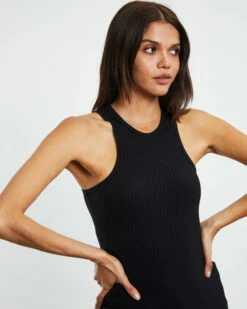 Luxe Rib Tank Top Black 12 Luxe Rib Tank Top Black -Insight Shop 5 28609
