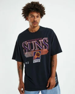 Mitchell & Ness Underscore Phoenix Suns T-shirt Faded Black -Insight Shop 5 30372