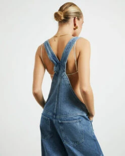 Insight Jadey Denim Relaxed Overalls In Mid 90's Blue -Insight Shop 5 3454
