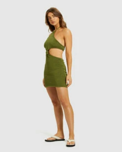 Jayla Knot Front Knit Dress Khaki 12 Jayla Knot Front Knit Dress Khaki -Insight Shop 5 34984