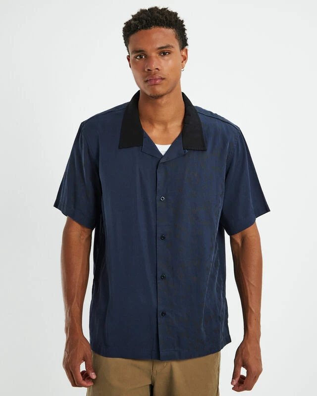 Marilyn Diffuse Short Sleeve Shirt Midnight Blue 7 Marilyn Diffuse Short Sleeve Shirt Midnight Blue - Image 5