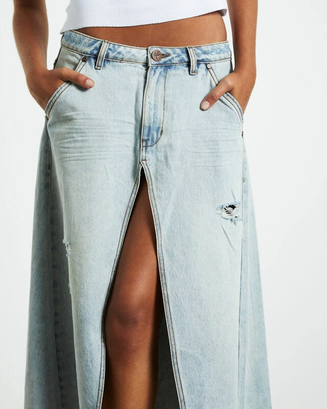 One Teaspoon Kansas Carter Long Denim Skirt Blue Mrs 7 One Teaspoon Kansas Carter Long Denim Skirt Blue Mrs - Image 5