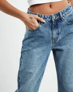 Insight Muse Mid Rise Straight Dad Jeans Mid 90's Blue -Insight Shop 5 45760