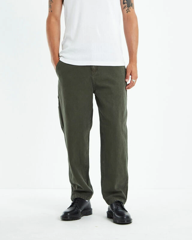 Canvas Carpenter Pants Olive Green 7 Canvas Carpenter Pants Olive Green - Image 5