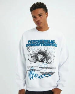 Insight Psych Rev Crewneck Jumper White -Insight Shop 5 45832