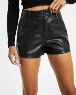 Tammy Leather Look Shorts Black -Insight Shop 5 46134
