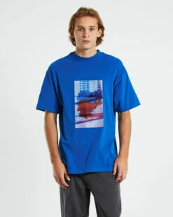 Calvin Klein Motion Floral Short Sleeve Graphic T-Shirt In Blue -Insight Shop 5 46284
