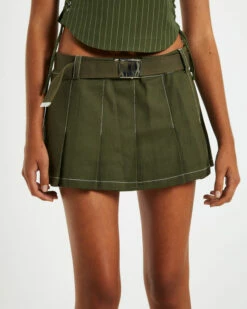 Betty Belted Utility Mini Skirt Khaki 12 Betty Belted Utility Mini Skirt Khaki -Insight Shop 5 47146