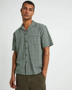 Aura Check Short Sleeve Shirt Grey -Insight Shop 5 47288