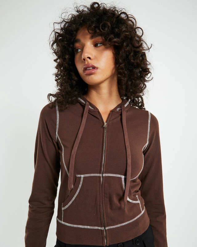 Ronnie Shrunkin Zip Through Jacket Chocolate Brown 7 Ronnie Shrunkin Zip Through Jacket Chocolate Brown - Image 5