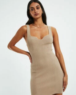 Blair Panel Corset Knit Dress Taupe 12 Blair Panel Corset Knit Dress Taupe -Insight Shop 5 52071
