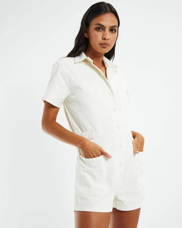 Insight Ayden Workwear Shorts Boilersuit Ecru 7 Insight Ayden Workwear Shorts Boilersuit Ecru - Image 5