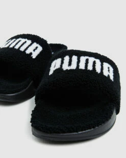 Puma Leadcat Sherpa Slides Black/White -Insight Shop 5 52233