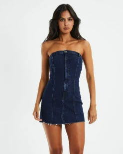 Insight Marella Corset Denim Tube Dress Blue 12 Insight Marella Corset Denim Tube Dress Blue -Insight Shop 5 52427