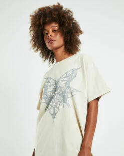 Gothic Butterfly Oversized Short Sleeve T-Shirt White -Insight Shop 5 54471