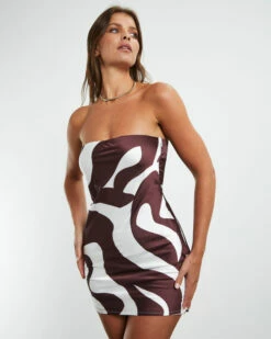 Angel Mini Dress Chocolate Swirl Brown 12 Angel Mini Dress Chocolate Swirl Brown -Insight Shop 5 54703