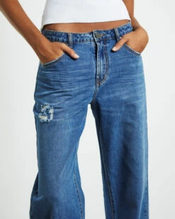 One Teaspoon Jackson Mid Waist Wide Leg Jeans Bay Blue 12 One Teaspoon Jackson Mid Waist Wide Leg Jeans Bay Blue -Insight Shop 5 54757
