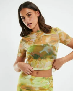 Belle Blurred Botanical Mesh Tee Assorted 12 Belle Blurred Botanical Mesh Tee Assorted -Insight Shop 5 54985