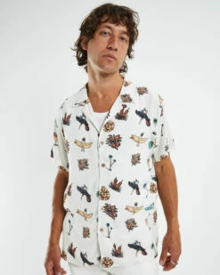 Island Time Short Sleeve Shirt Vintage White -Insight Shop 5 55910