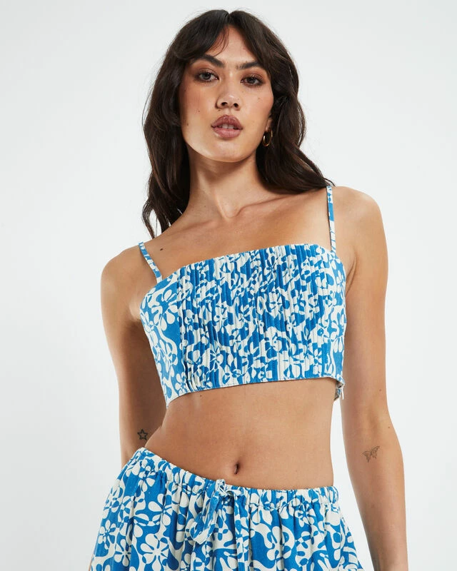 Rhythm Drifter Floral Crop Top Blue 7 Rhythm Drifter Floral Crop Top Blue - Image 5