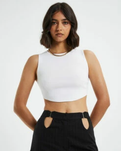 Leona Corset Knit Tank White -Insight Shop 5 56264