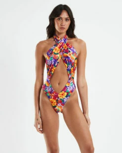 Insight Kiana Floral Cut Out One Piece Assorted -Insight Shop 5 56679