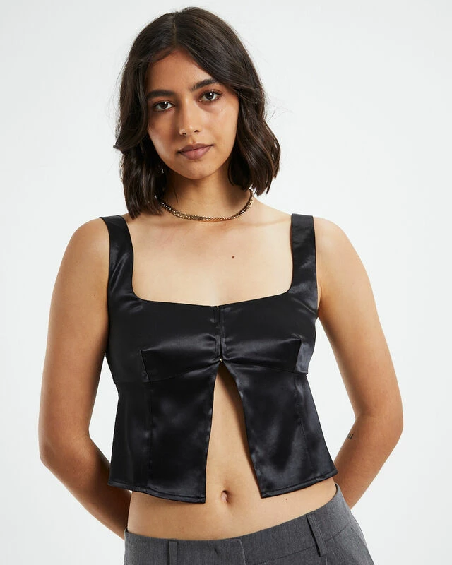 Stella Silky Corset Top Black 7 Stella Silky Corset Top Black - Image 5