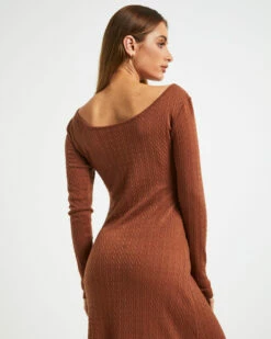 Tallulah Long Sleeve Maxi Dress Chestnut Brown 12 Tallulah Long Sleeve Maxi Dress Chestnut Brown -Insight Shop 5 57447