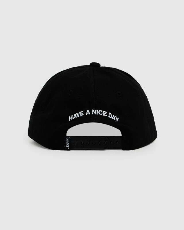 MARKET Smiley Haters 5 Panel Hat Vintage Black 7 MARKET Smiley Haters 5 Panel Hat Vintage Black - Image 5