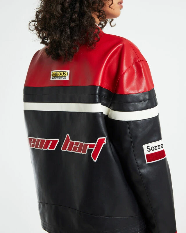 Koko Oversized Moto Jacket Black/Red 7 Koko Oversized Moto Jacket Black/Red - Image 5