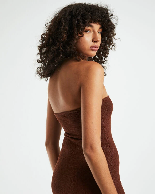 Martha Mini Tube Dress Chocolate Brown 7 Martha Mini Tube Dress Chocolate Brown - Image 5