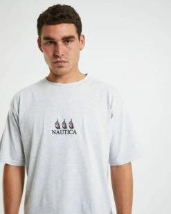 Nautica Lando Short Sleeve T-Shirt In Ice Marle Grey -Insight Shop 5 58816