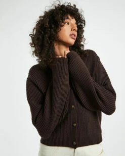Nora Knit Cardigan Chocolate Brown 12 Nora Knit Cardigan Chocolate Brown -Insight Shop 5 59128